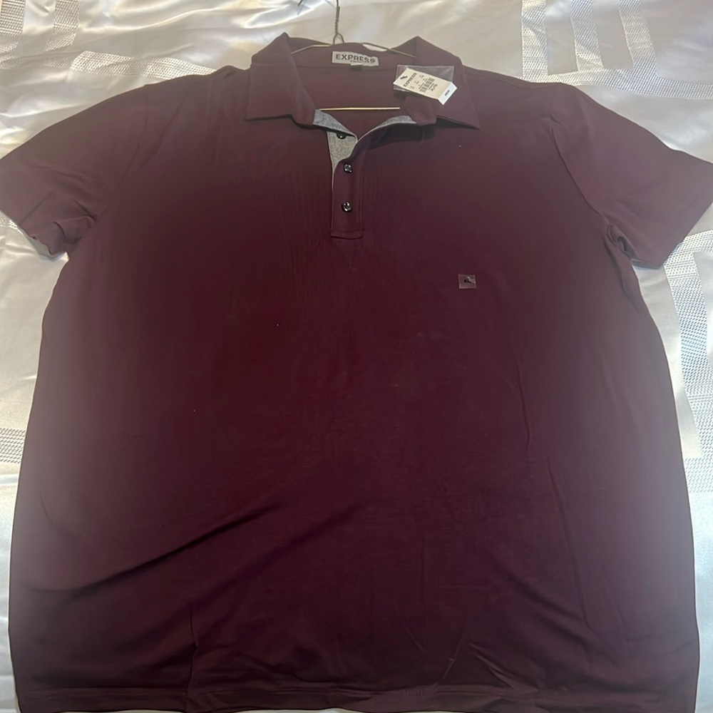 Brand new express polo xl ,color is burgundy (not red)